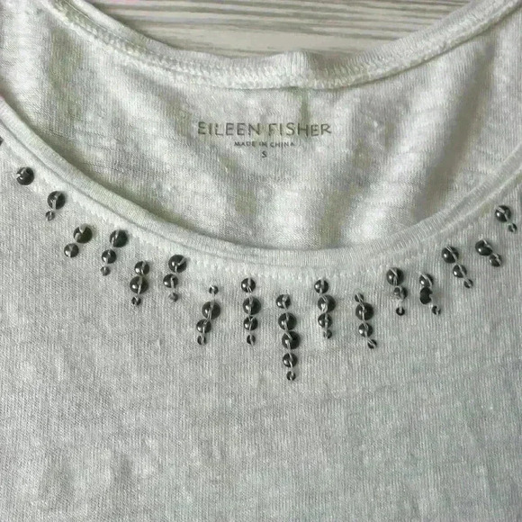 Eileen Fisher lightweight 100% linen scoop neck sleeveless tank top - Picture 2 of 4